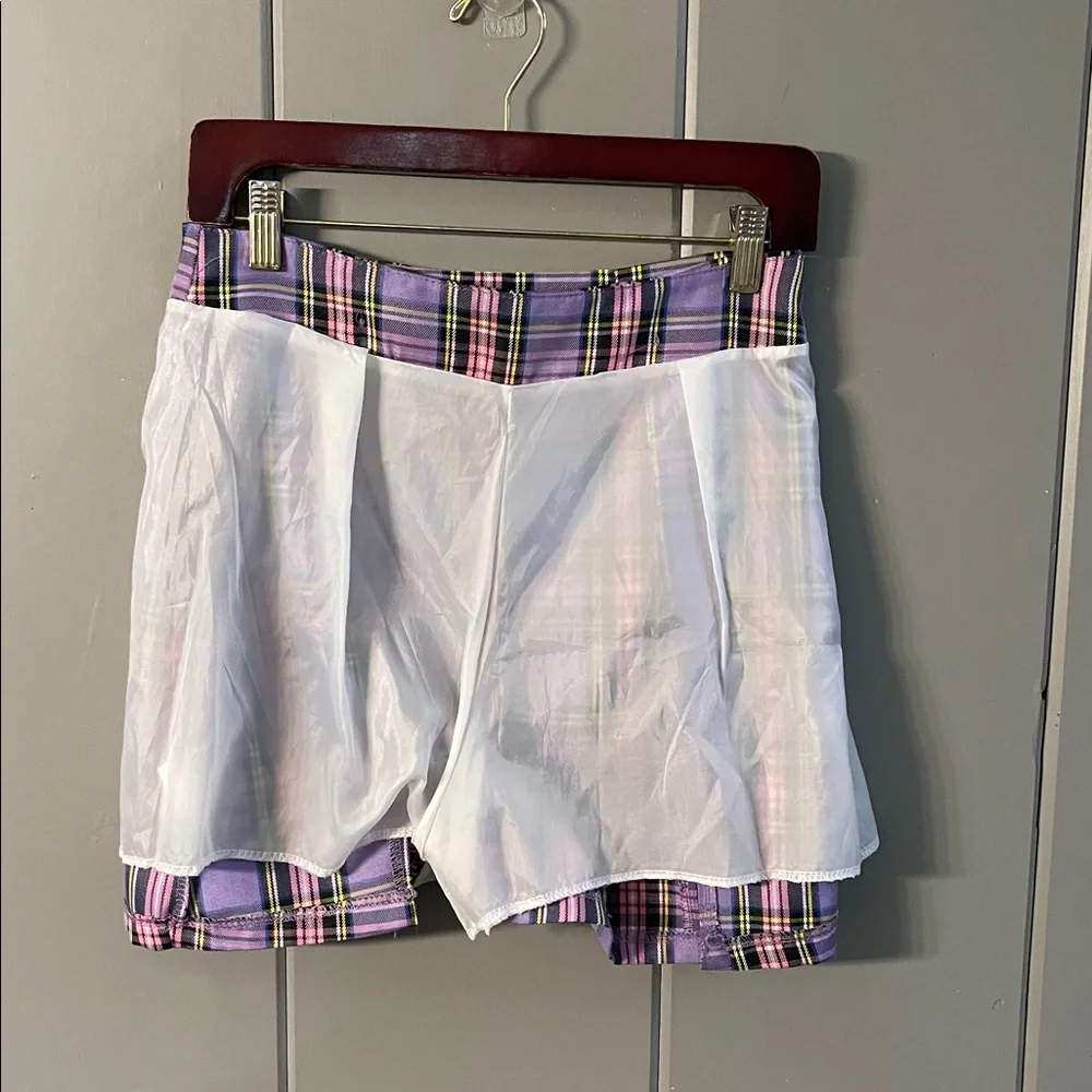 Cider Skort Skirt Purple Plaid  Schoolgirl  Mod Punk Street Urban Emo Skater